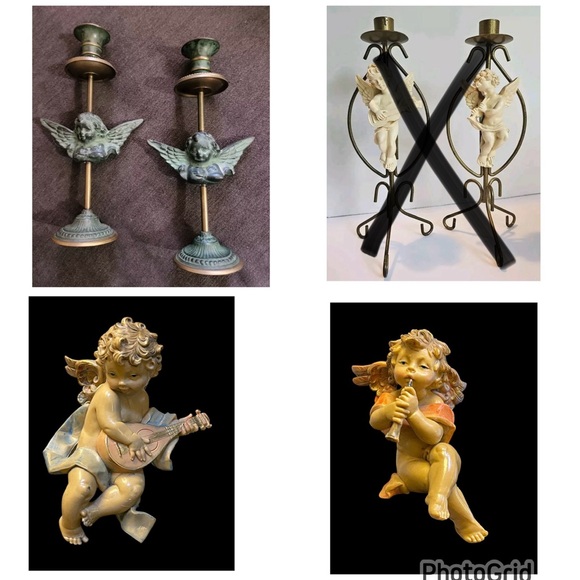 Boho Silver Celestial Painted Clay Star Moon Plate Charger 7.25”Glass votive 2Pc - Picture 9 of 16